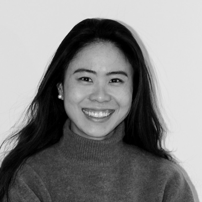 Black and white portrait photo of Yumei Foong